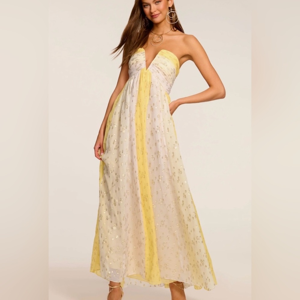 Ramy Brook Demi Strapless Jacquard Gown